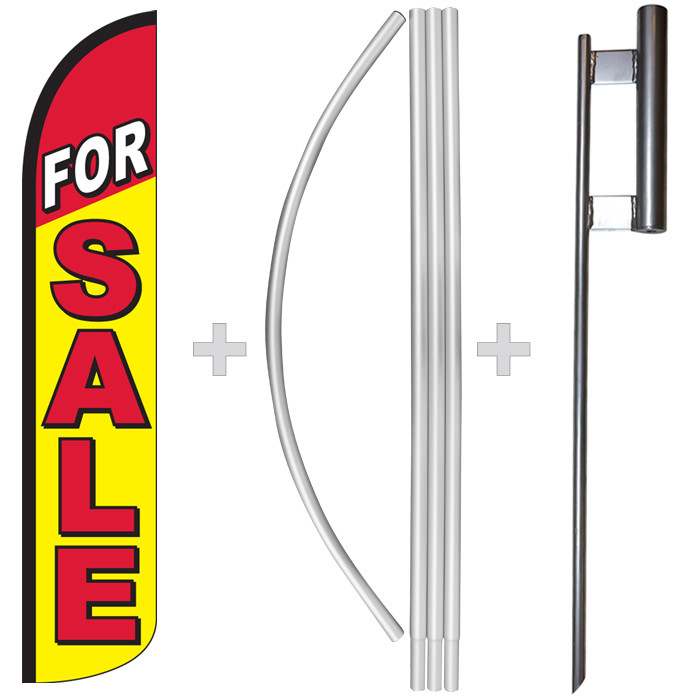 For Sale 15′ Tall Windless Swooper Feather Banner Flag & Pole Kit