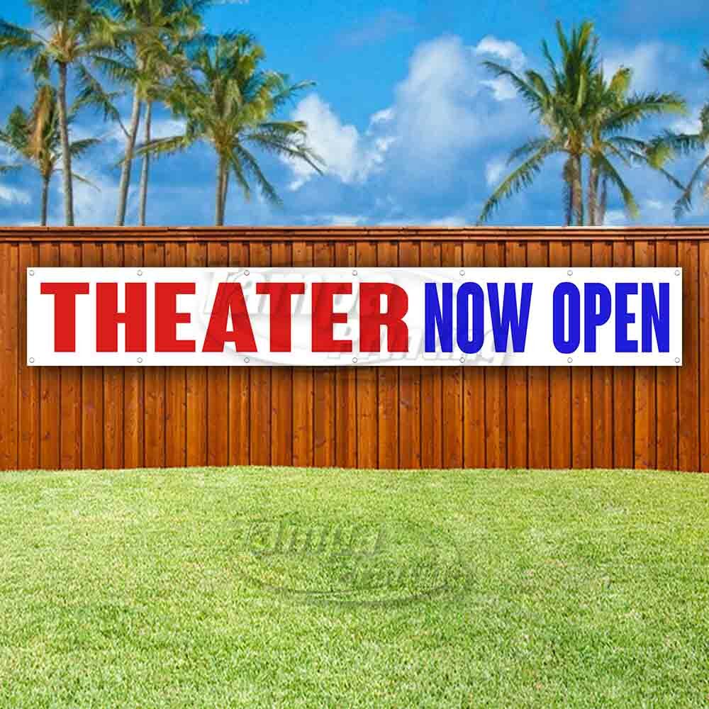 THEATER NOW OPEN Advertising Vinyl Banner Flag Sign LARGE HUGE XXL SIZE