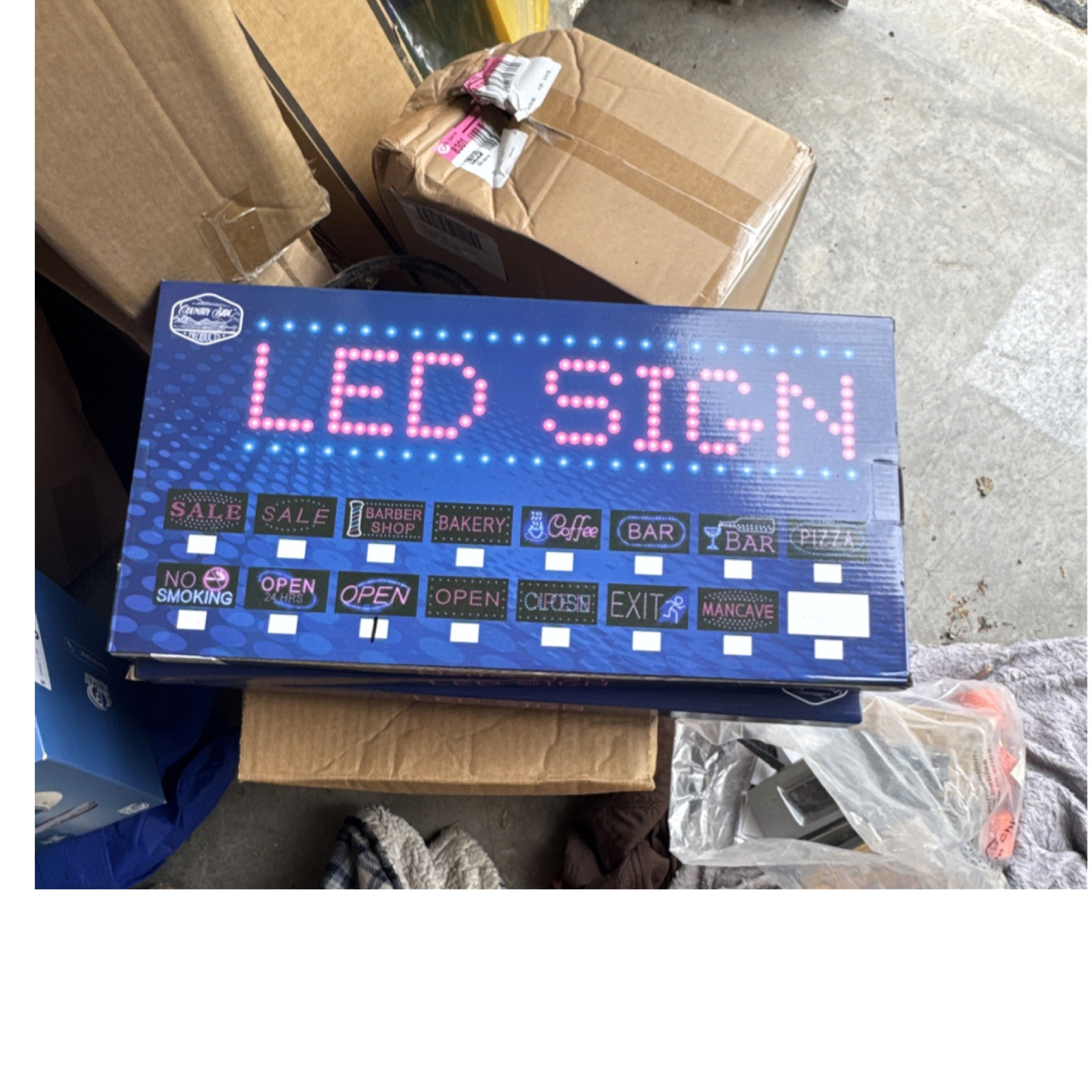 LED SIGN Blue LED Illuminated Plastic Business Sign Display