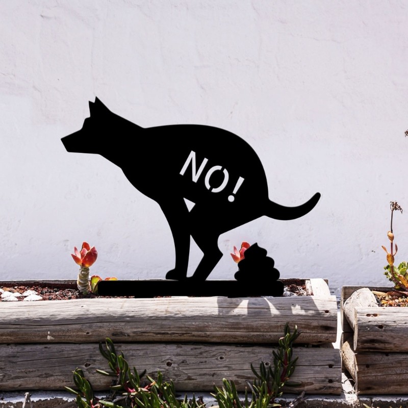 Beautiful Animal Design Garden Warning Sign Metal Yard Lawn Patios Stake Black