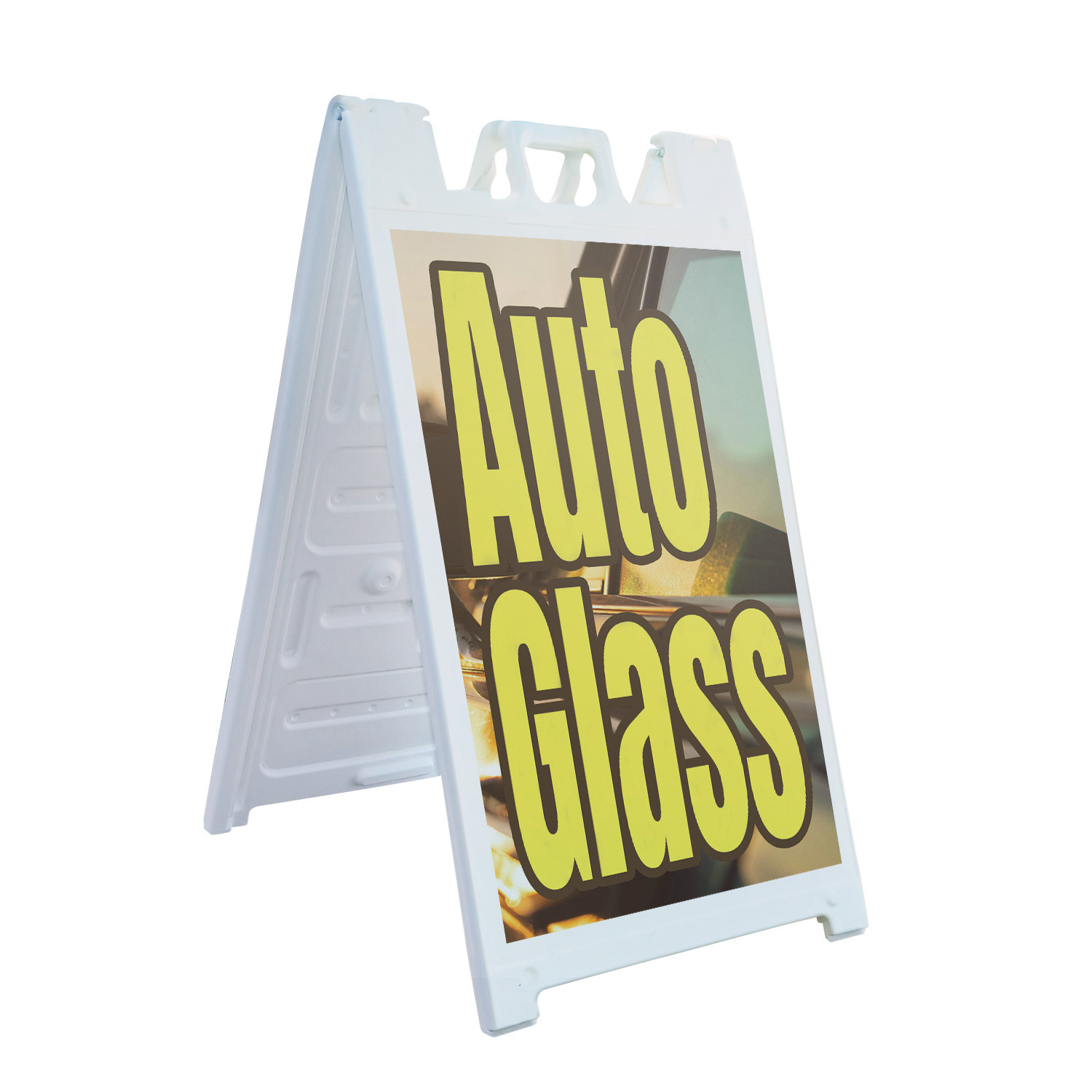 Auto Glass Heavy Duty A-Frame Sidewalk Sign Windshield Repair Replacement