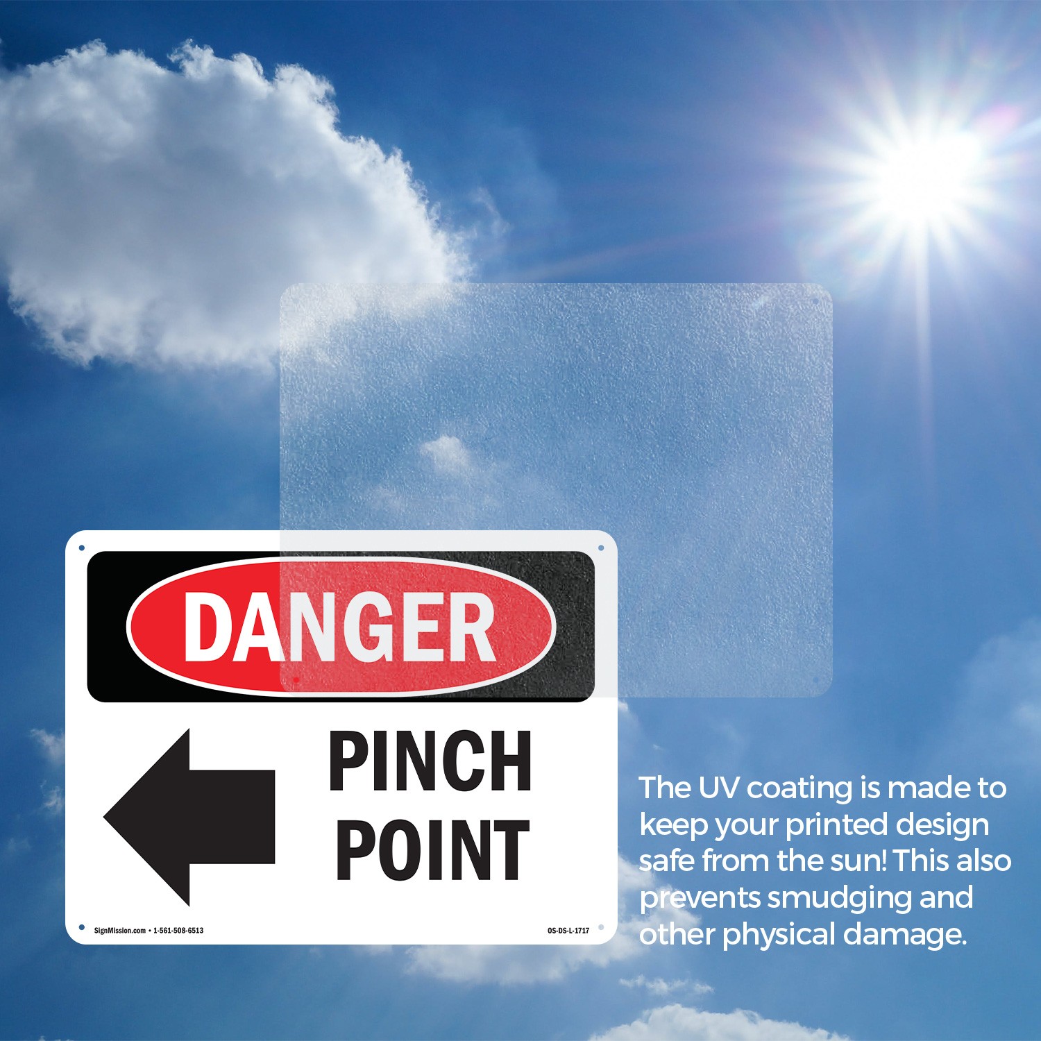 Pinch Point OSHA Danger Sign Metal, Plastic, Or Decal – 5 or 10 Pack
