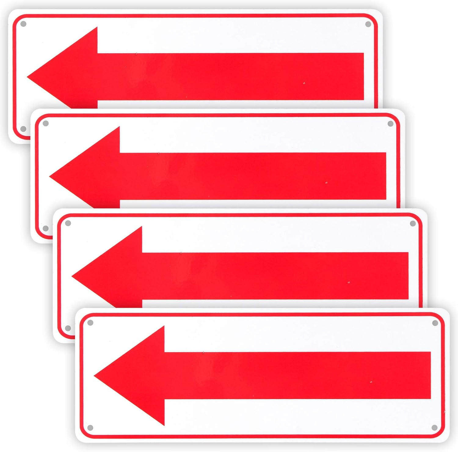 4-Pack Arrow Sign,For Indoor or Outdoor Use，10″X 3.5″ .04″ Aluminum Reflective