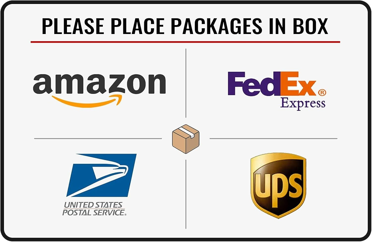 Vibrant 12×8 Outdoor ‘Please Place Packages In Box’ Sign – Rust-Free Aluminum