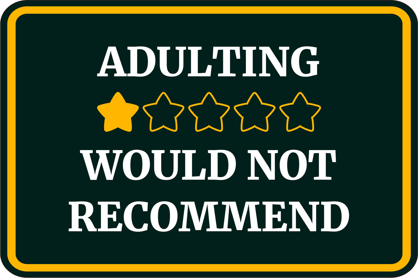 Classic Framed Plus Adulting Would Not Recommend Wall or Door Sign