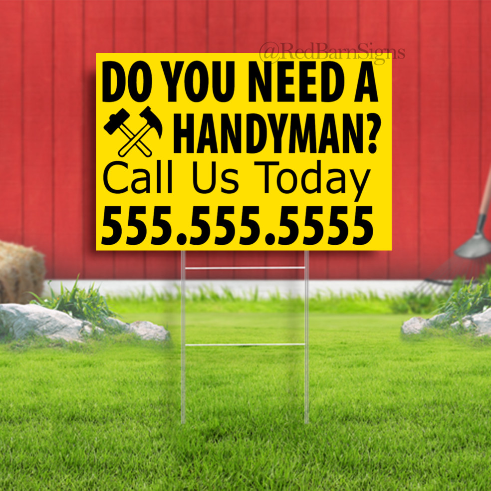 Do you need a handyman? CUSTOM Yard sign with metal stakes