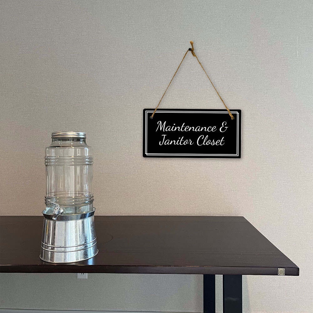 Maintenance & Janitor Closet 5×10 Hanging Plus Wall or Door Sign | Office Decor