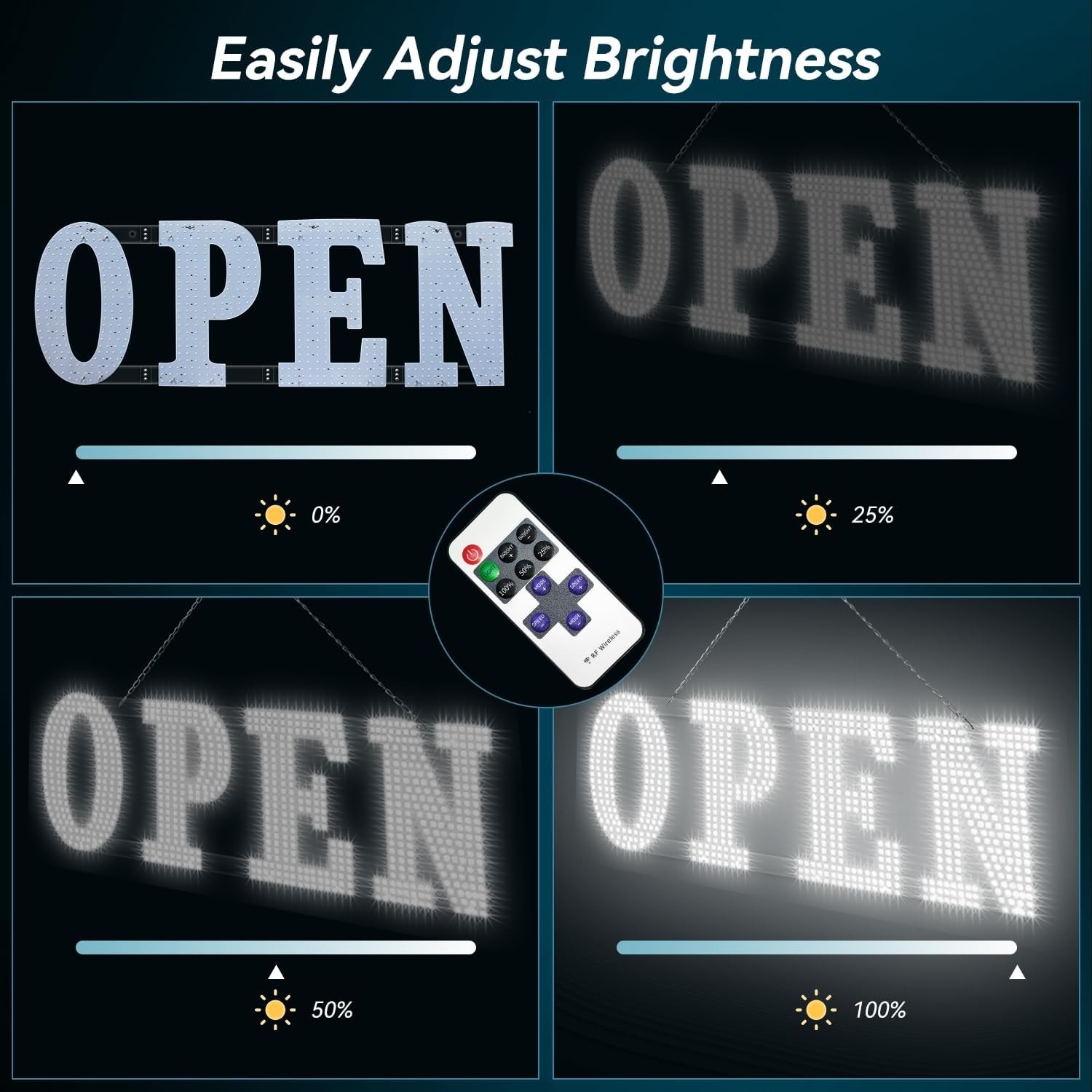 40×14 LED Business Sign Remote Control Bright Commercial Window Indoor Outdoor