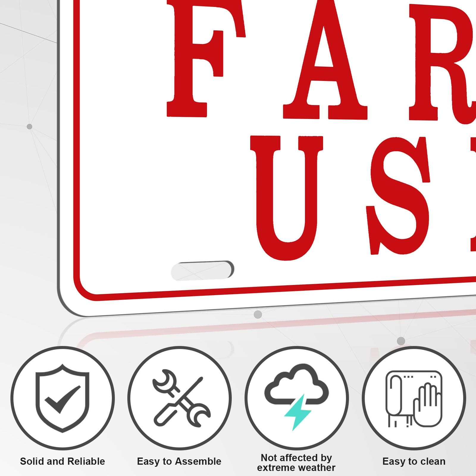Blulu 4 Pieces Farm Use ID Tag Sign 12 x 6 Inch, Aluminum Reflective Rust Free F