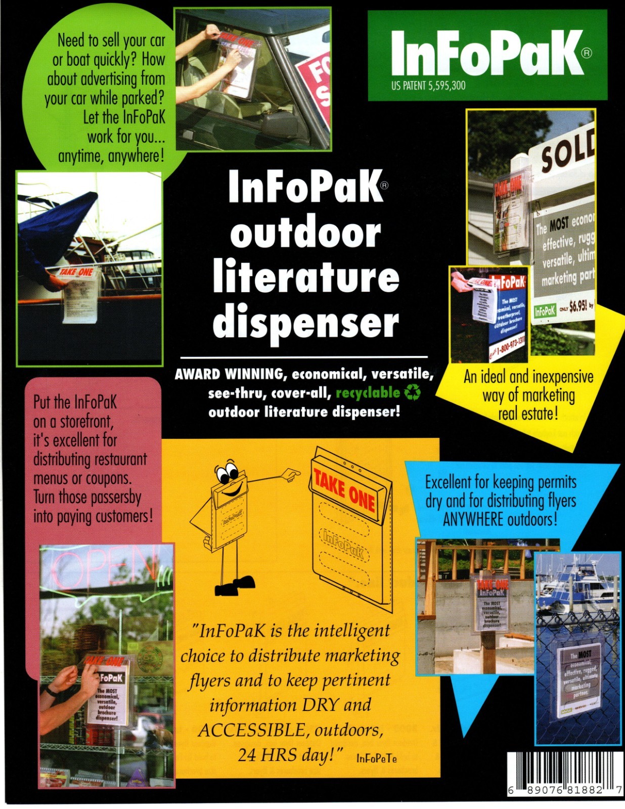 “TAKE ONE” MARKETING FLYER DISPENSER – HOME / AUTO/ BOAT / RV – InFoPak 5595300