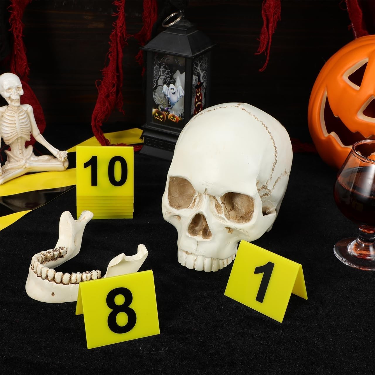 10 Pcs Acrylic Evidence Markers Crime Scene Props, 2.48 Inch Yellow Double Si…