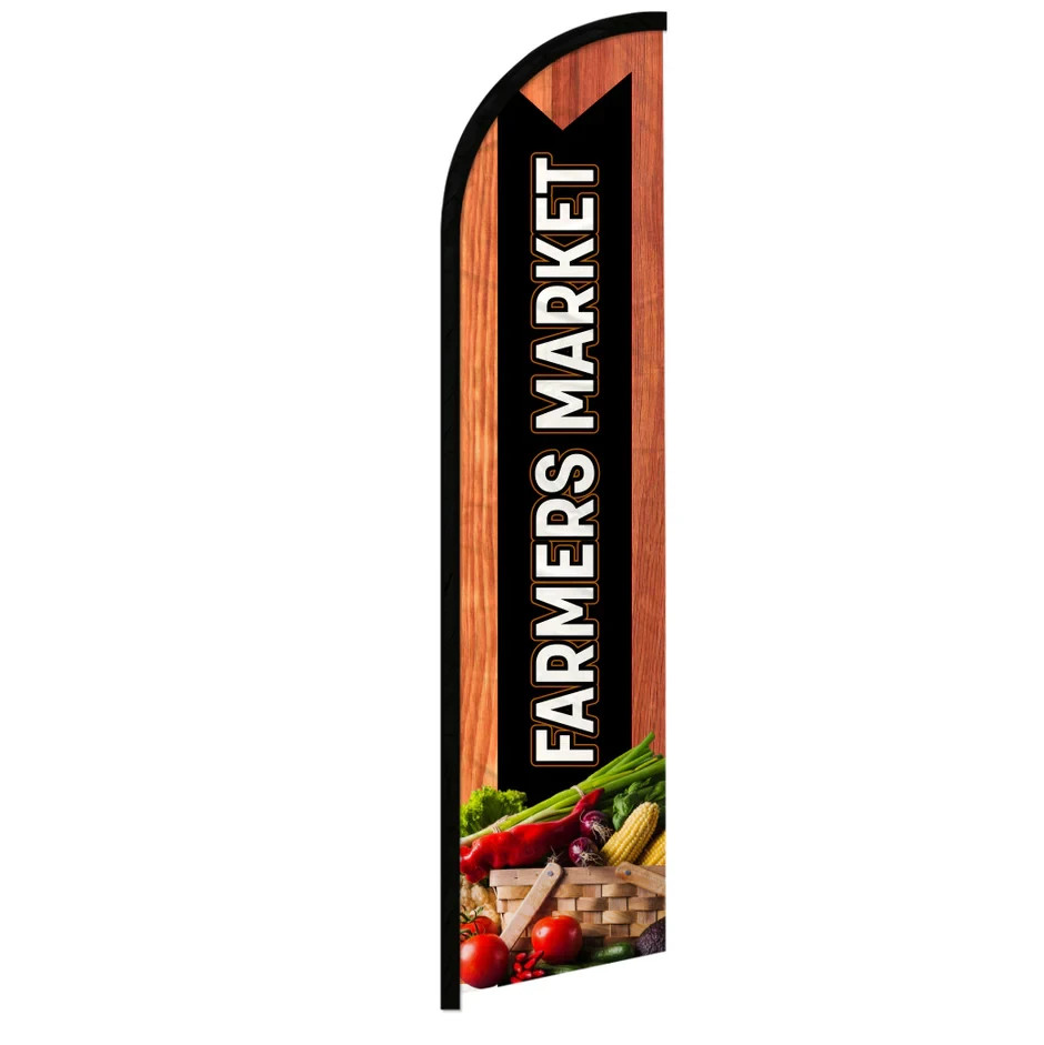 Farmer’s Market Fresh Windless Full Sleeve Advertising Organic Food Banner Flag