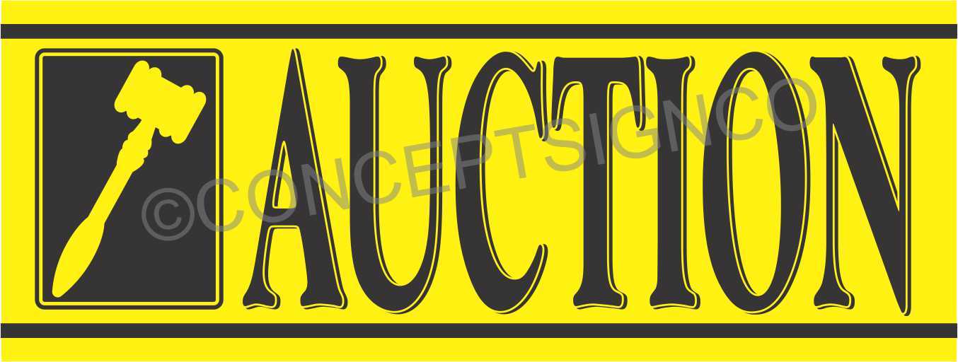 4’X10′ AUCTION BANNER Outdoor Sign XL Auto Storage Agriculture Equipment Sales