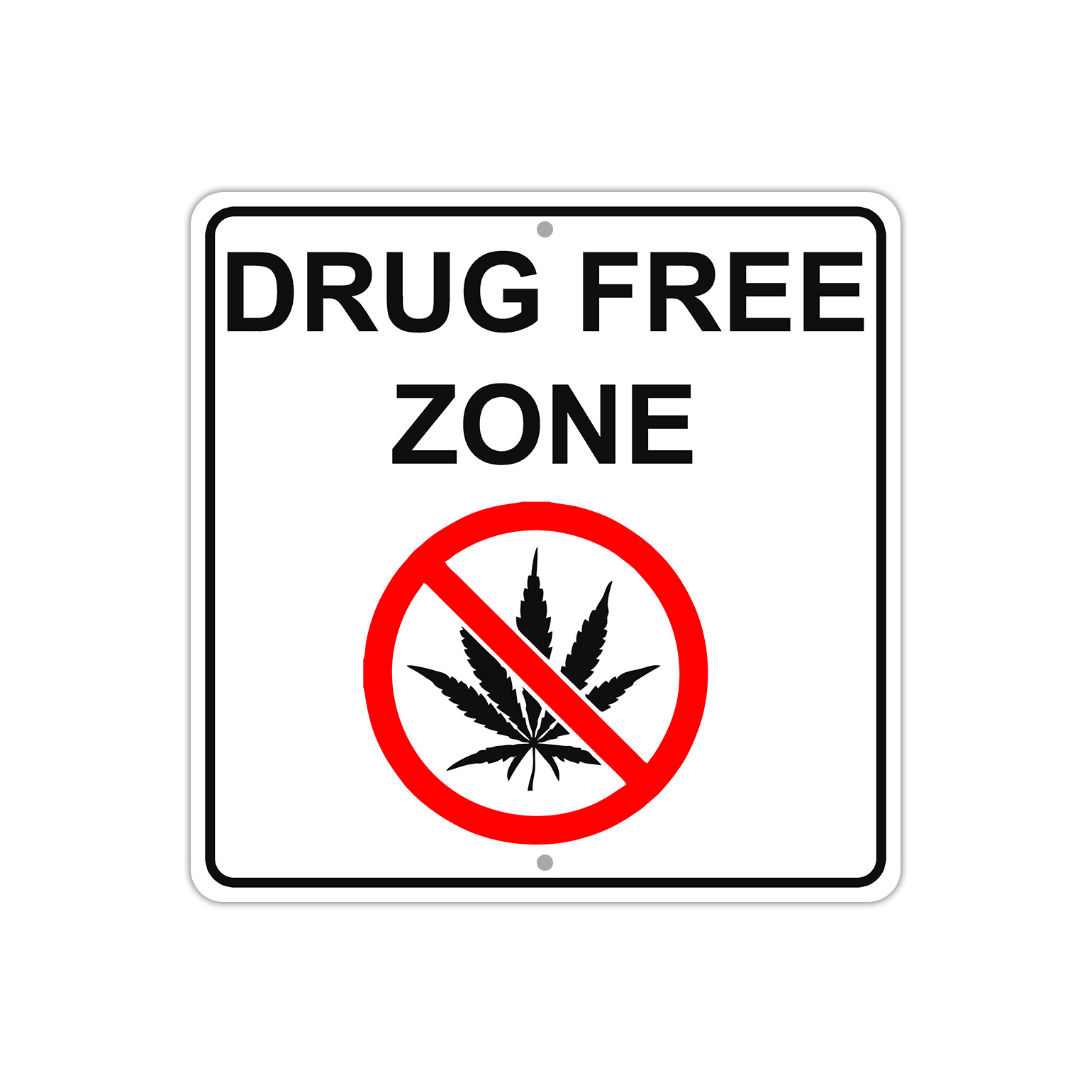 Drug Free Zone 12″x12″ Metal Sign No Drugs Allowed Awareness Aluminum Plate