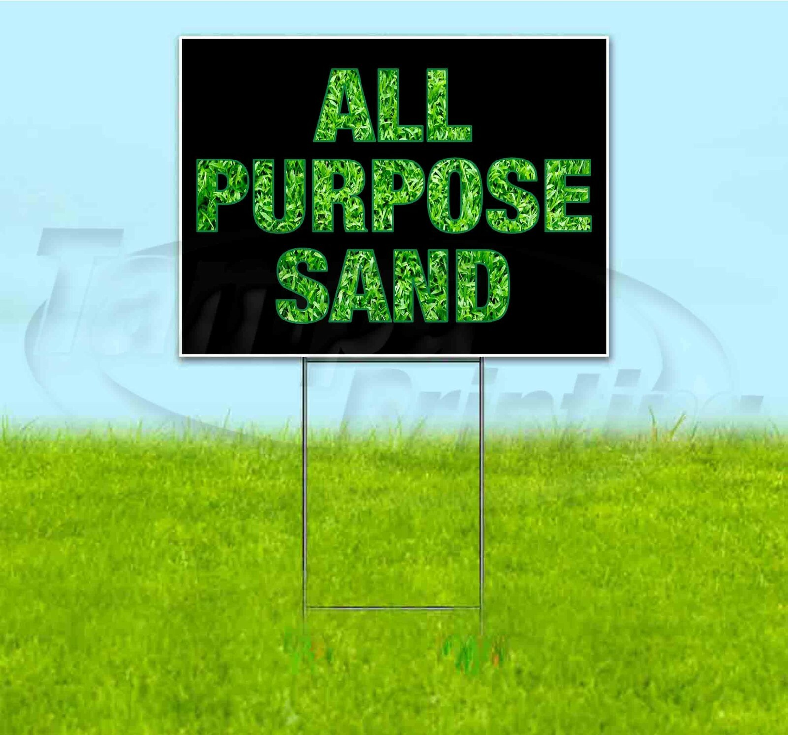 ALL PURPOSE SAND 18×24 Yard Sign WITH STAKE Corrugated Bandit USA LANDSCAPING