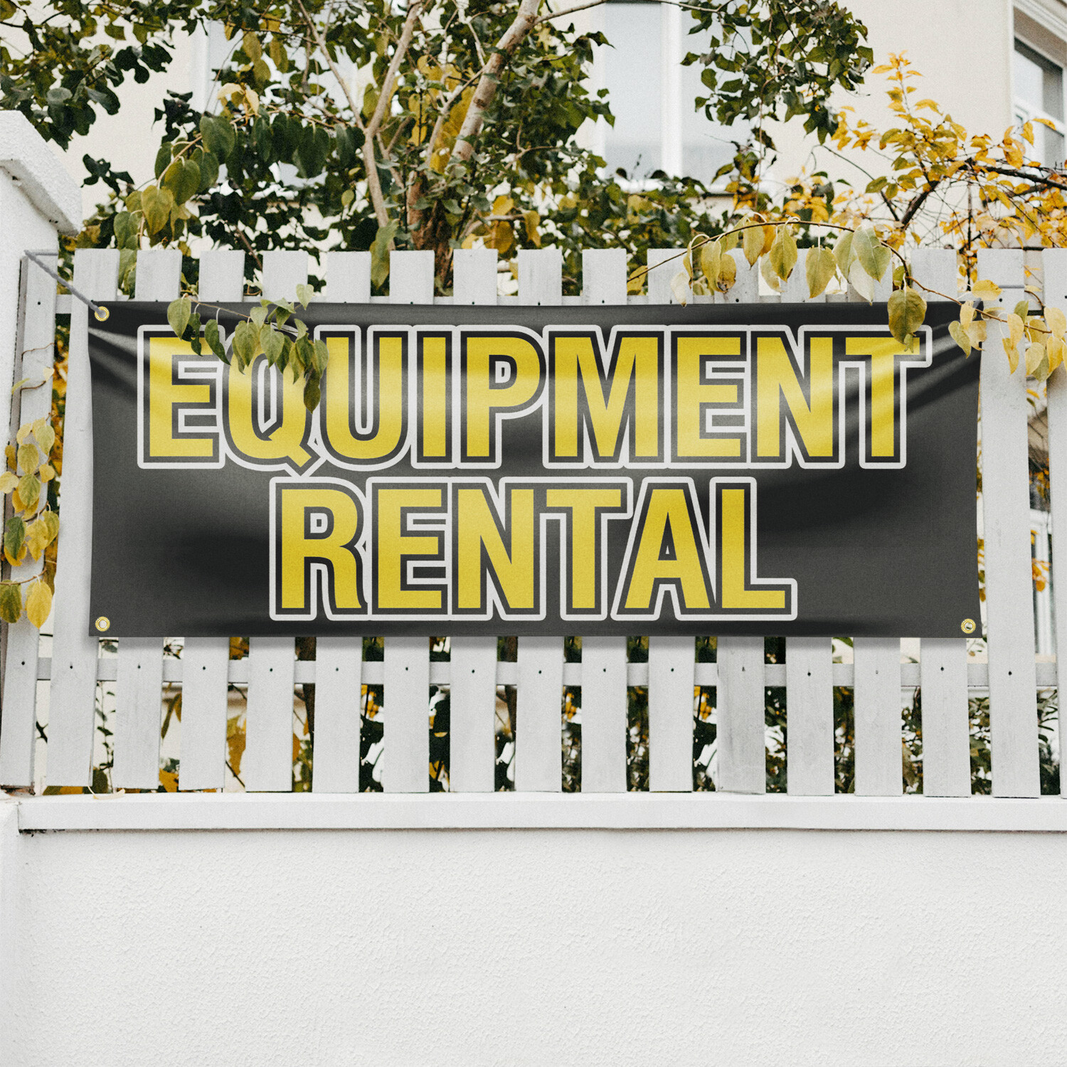Equipment Rental Vinyl Banner Sign with Metal Grommets Heavy-Duty Single-Sided