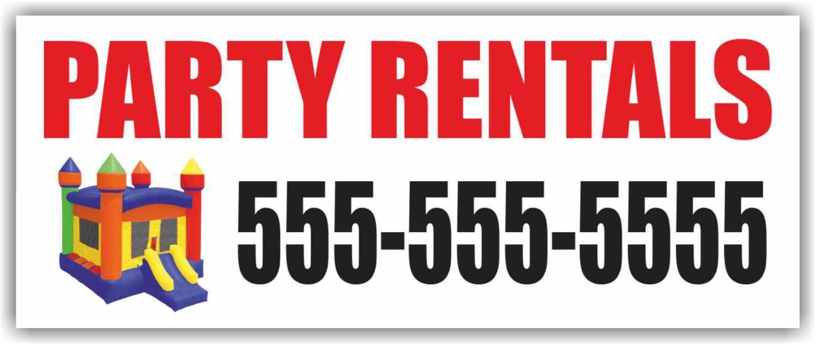 PARTY RENTALS Advertising Banner Vinyl Mesh Sign Party Room MOON BOUNCE HOUSES