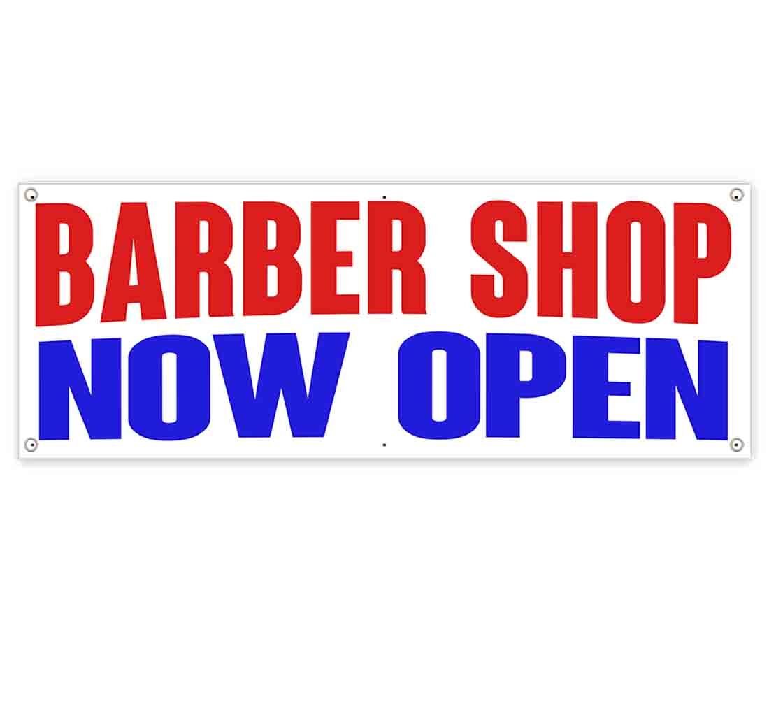 BARBER SHOP NOW OPEN CLEARANCE BANNER Advertising Vinyl Flag Sign INV