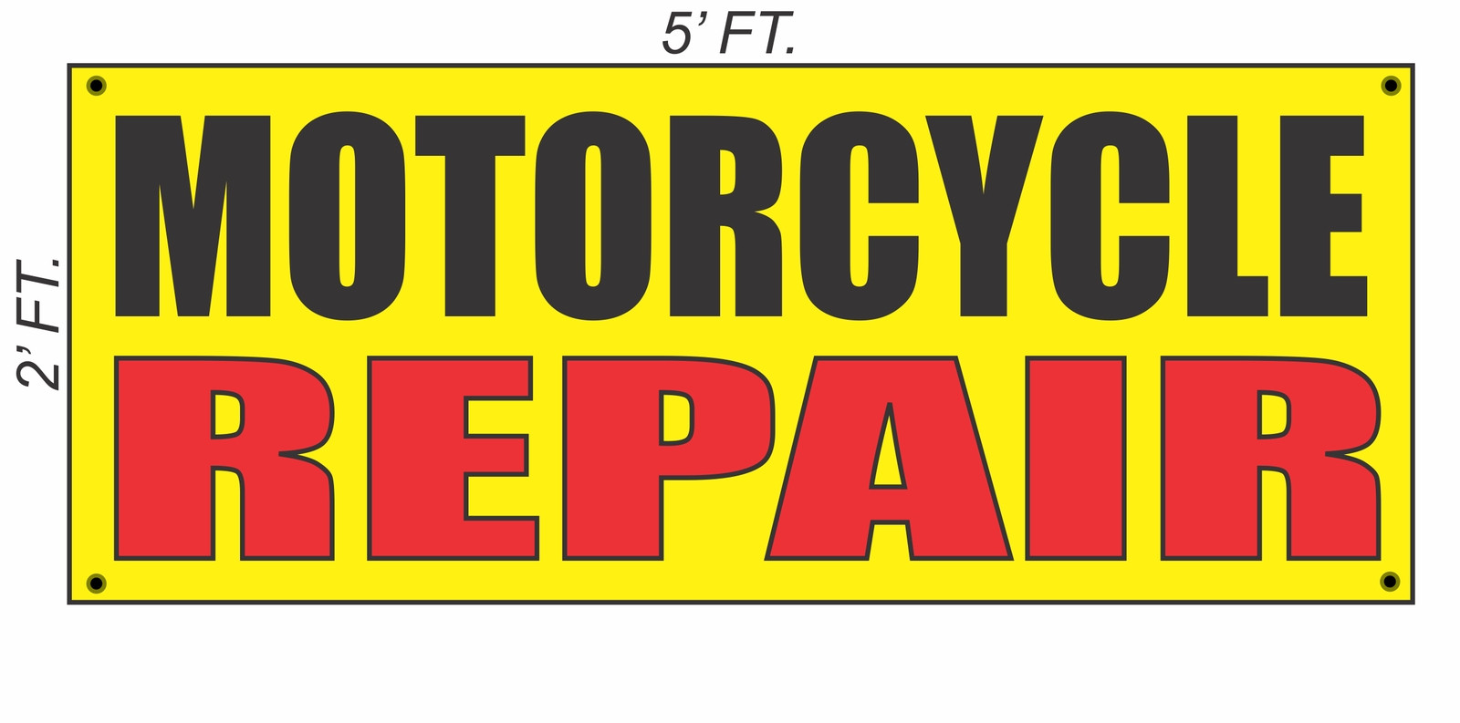 MOTORCYCLE REPAIR Banner Sign Yellow with Red & Black