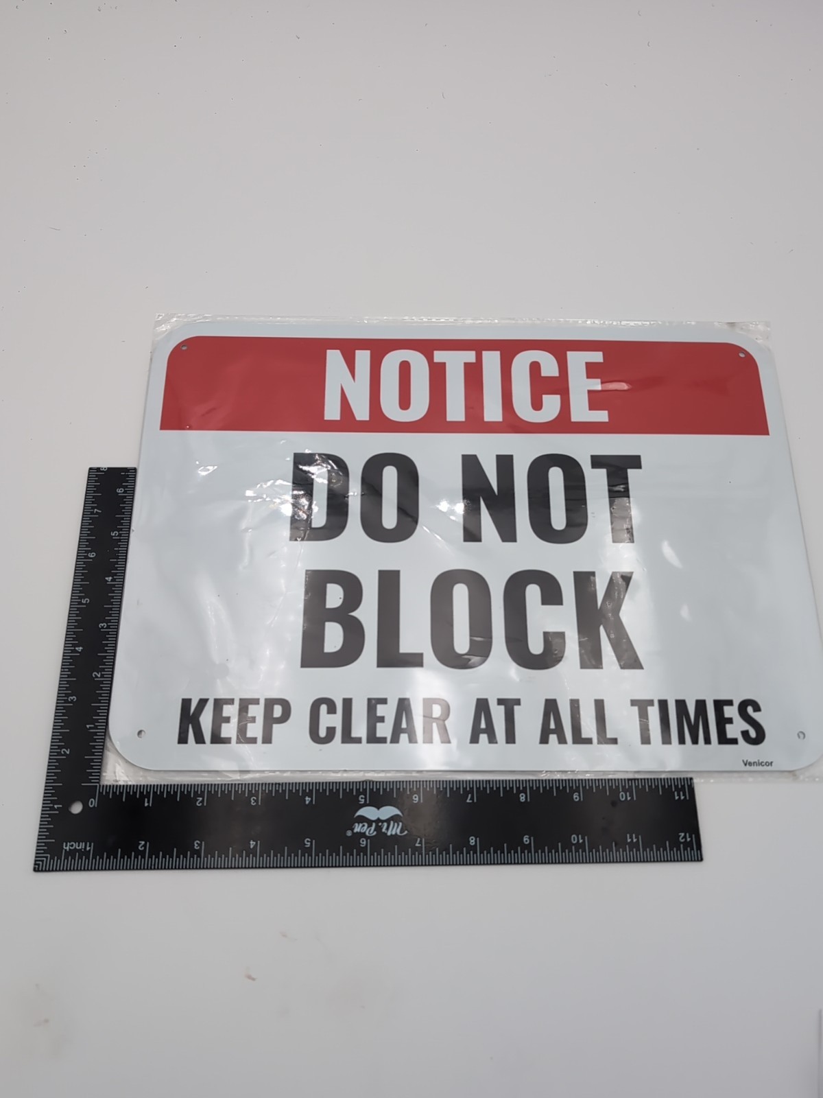 ATTENTION DO NOT BLOCK Keep Clear at all Times Metal Aluminum composite sign