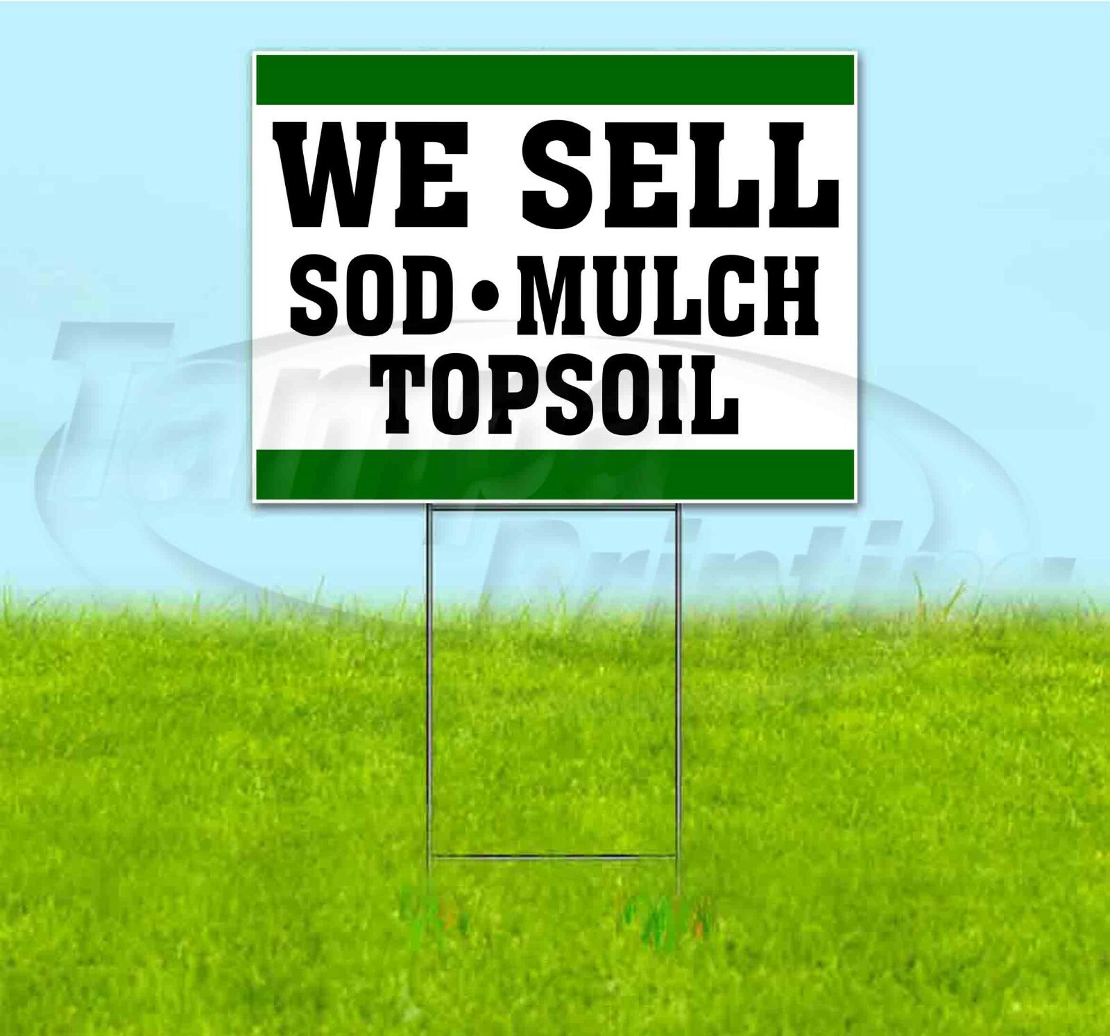 WE SELL SOD MULCH TOPSOIL 18×24 Yard Sign WITH STAKE Corrugated LANDSCAPING