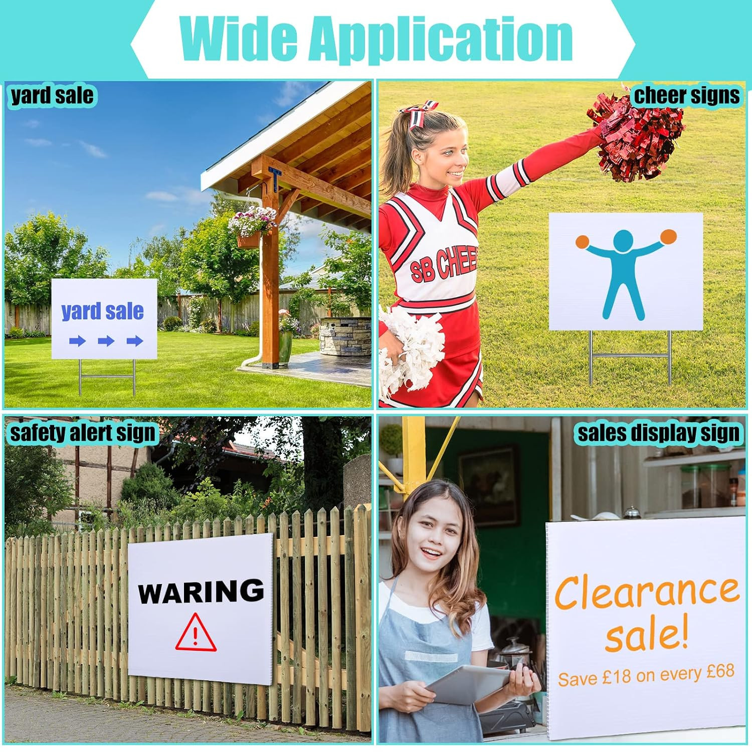10 Pack Corrugated Plastic Board, 4Mm Blank Yard Signs Corrugated Poster Board B