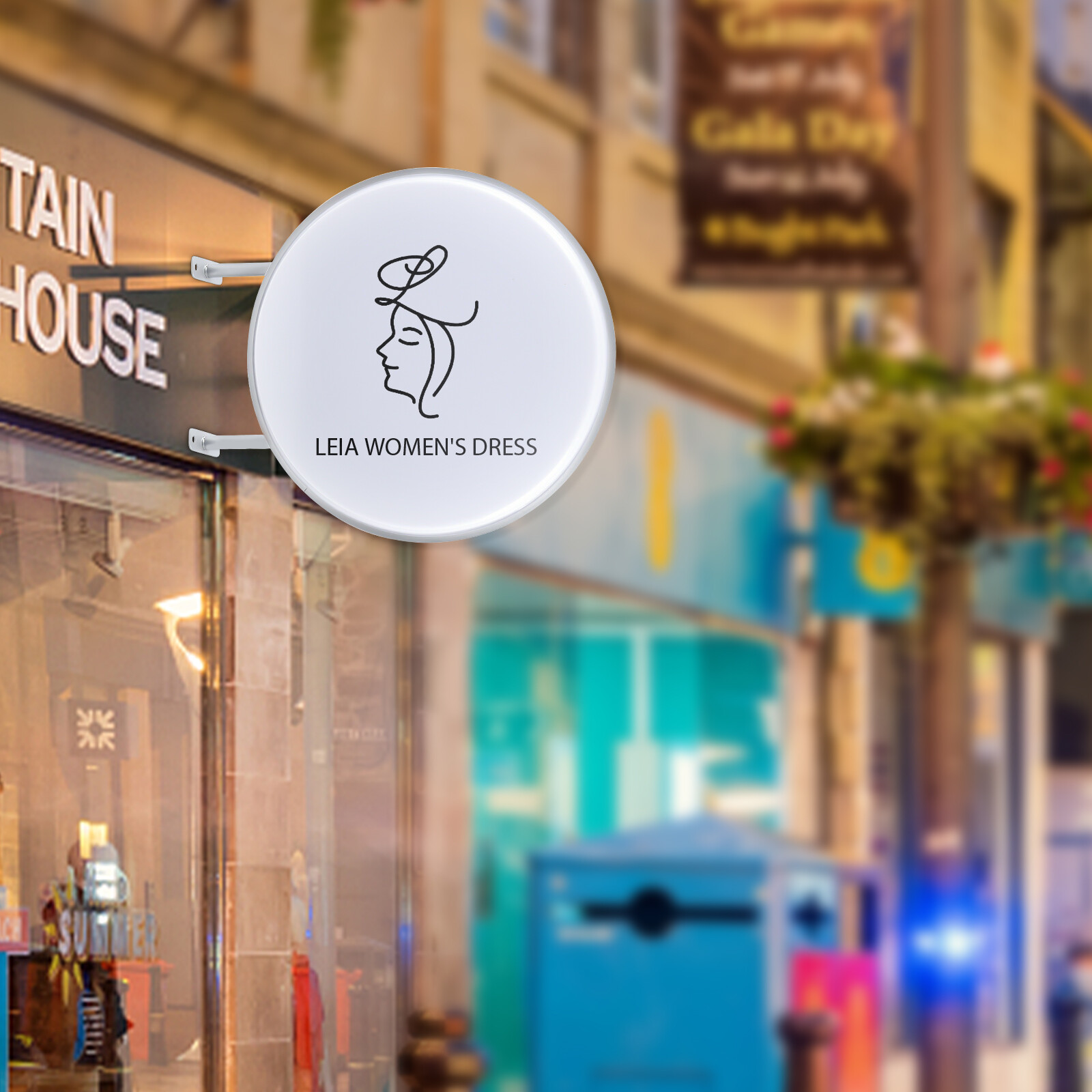 Round LED Light Box Sign Double Sided Outdoor Illuminated Business Sign【 24”】