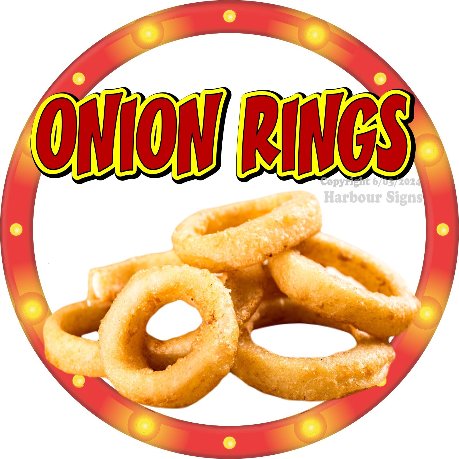Onion Rings DECAL Concession Food Truck Vinyl Sticker Circle c2