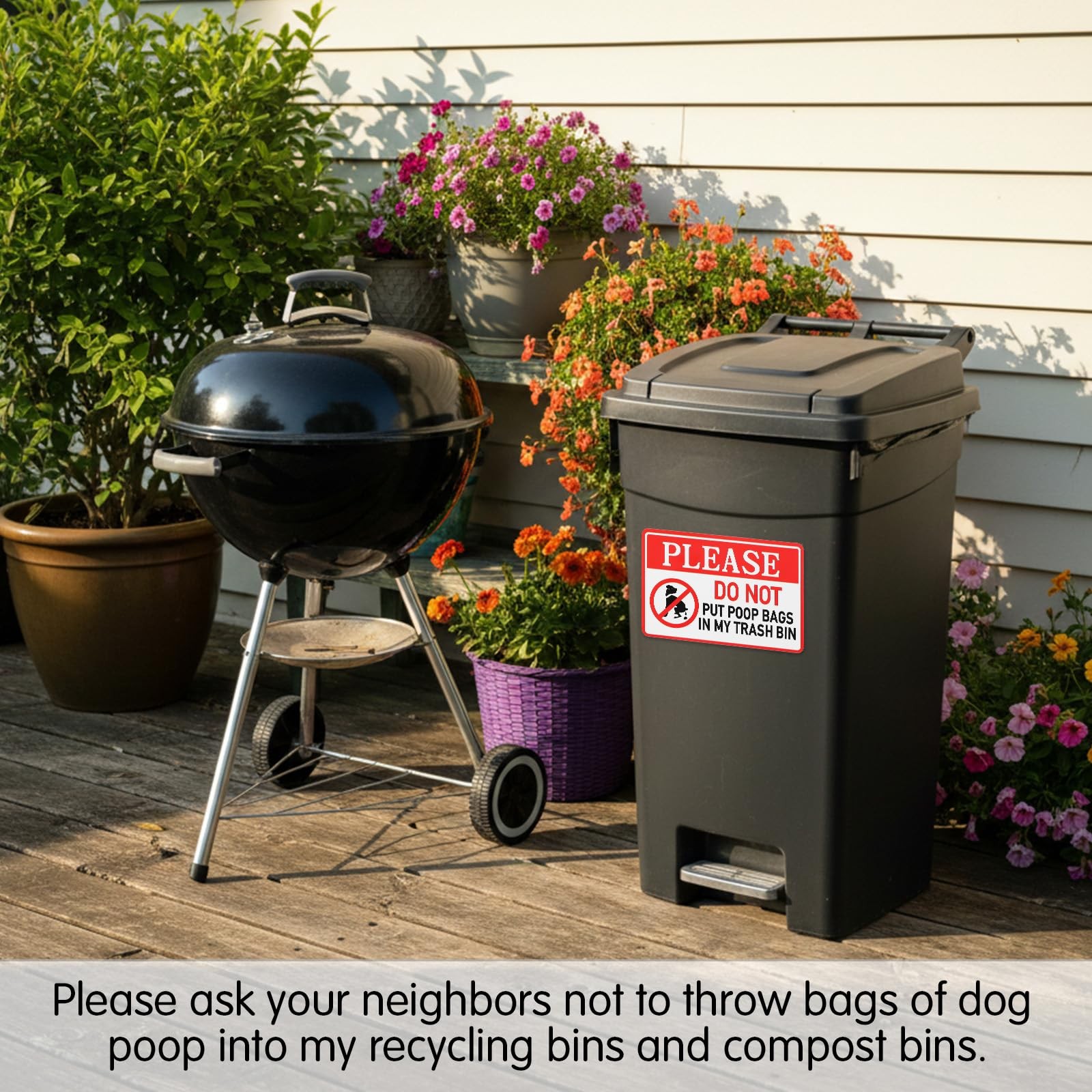 6 Pcs Please Do Not Put Poop Bags In My Trash Bin Sticks, Yard No Dog Poop St…