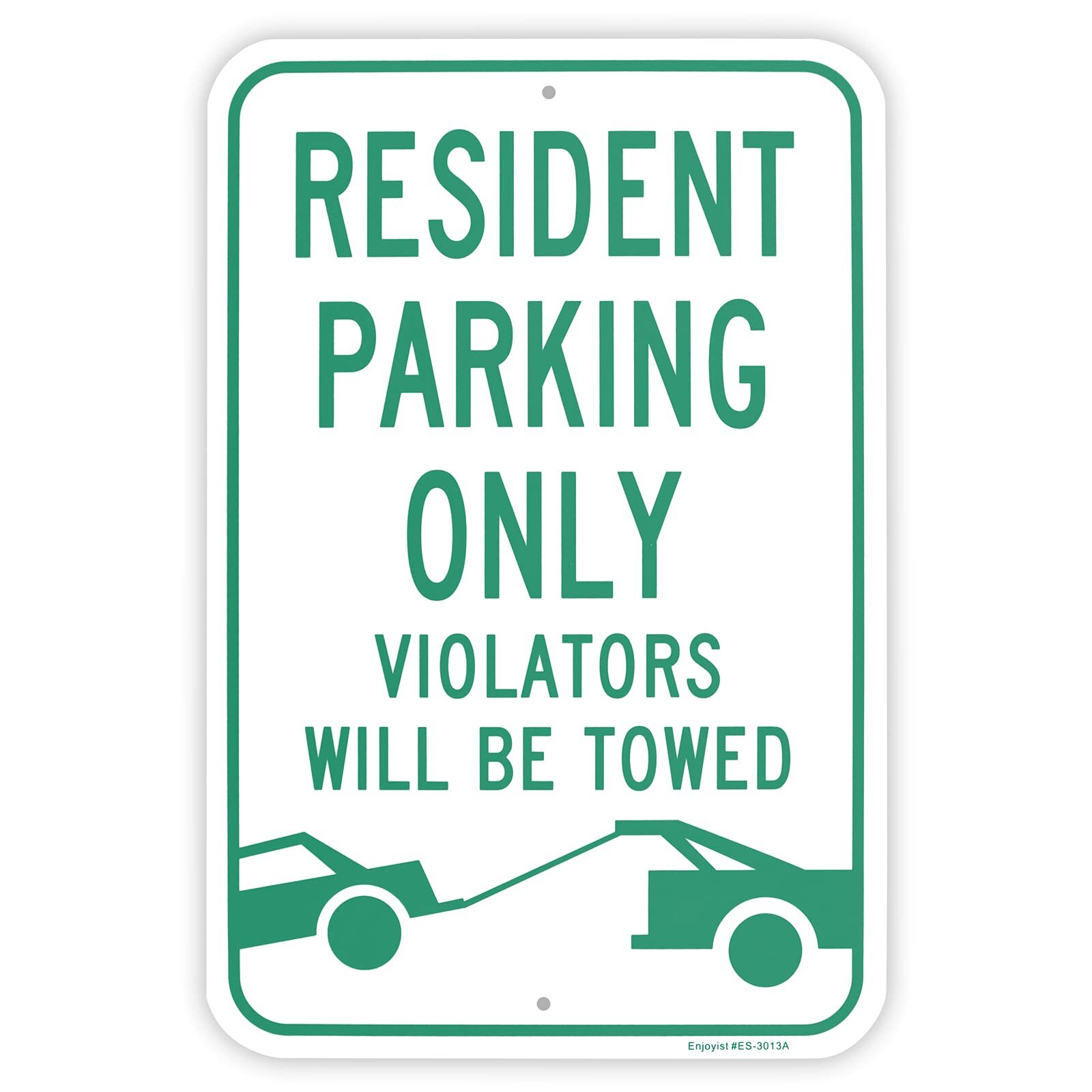 18×12″ “Resident Parking Only” Sign .040 Reflective Aluminum Rust Free
