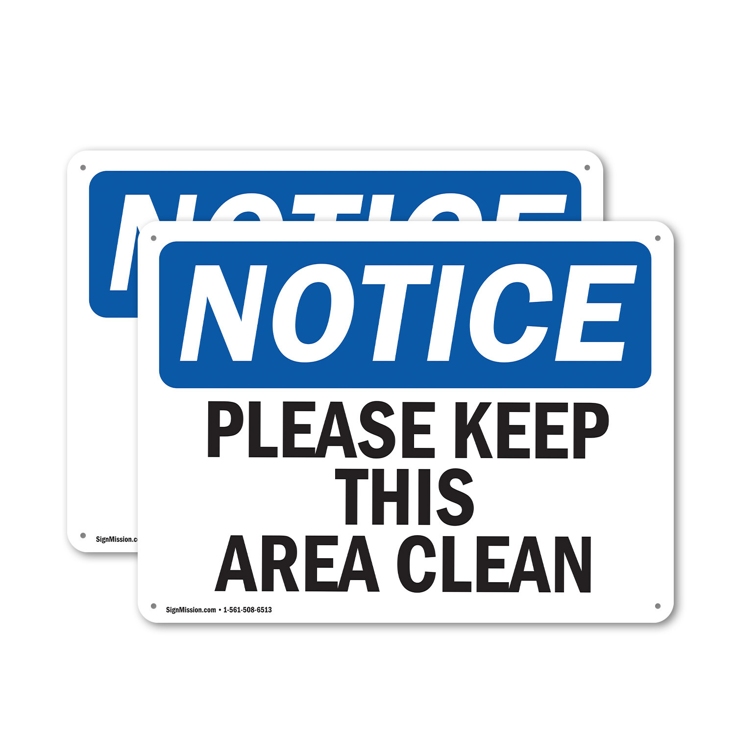 (2 Pack) Please Keep This Area Clean OSHA Notice Sign Decal Metal Plastic