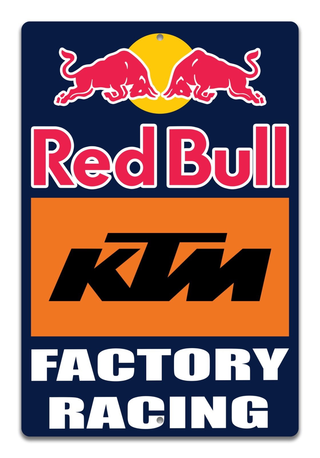 KTM RACING RED BULL FACTORY RACING 12″x18″ Metal Sign Garage Man Cave Dirt Bike