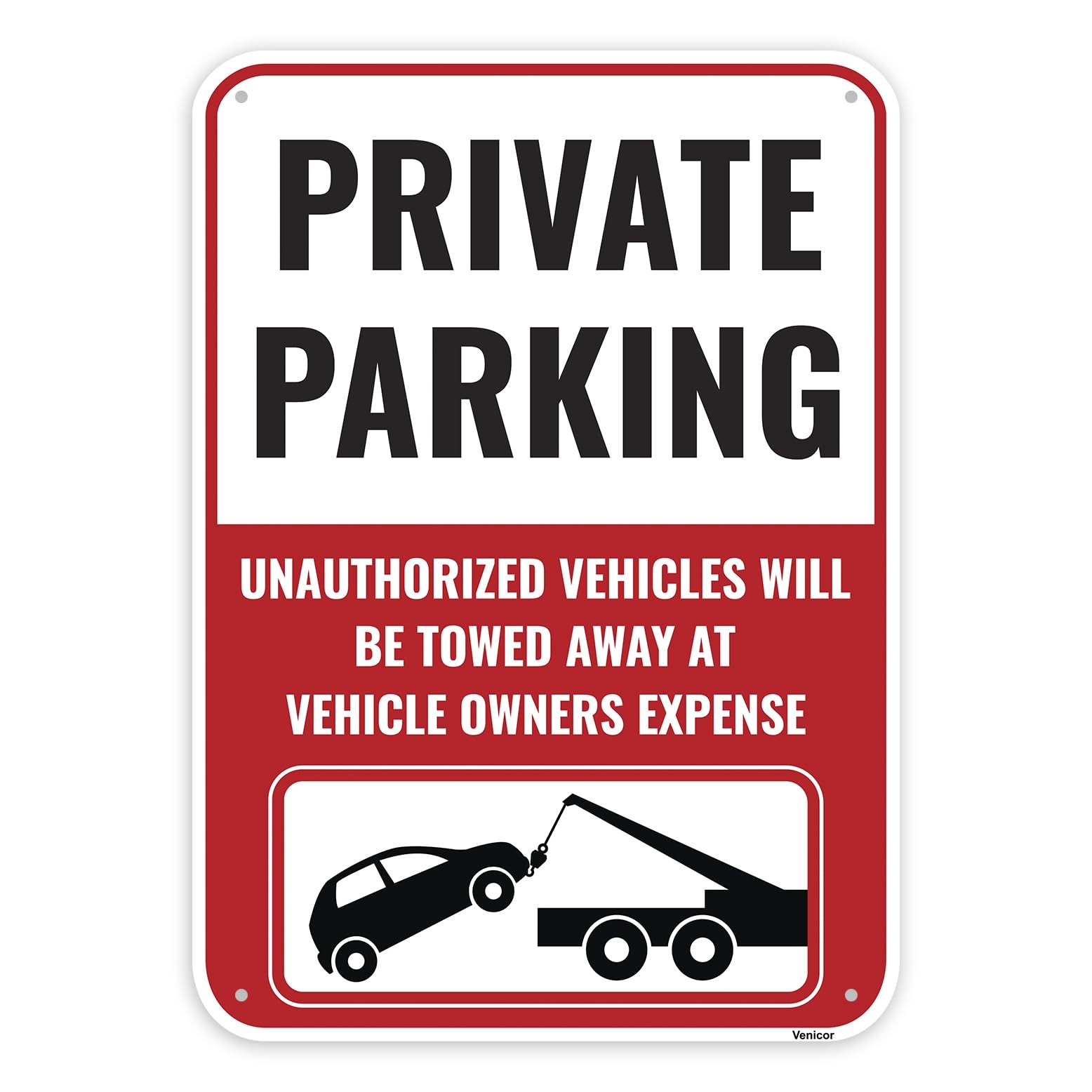 1 PC 14×10 Inch Aluminum Private Parking Sign Violators Will Be Towed Metal