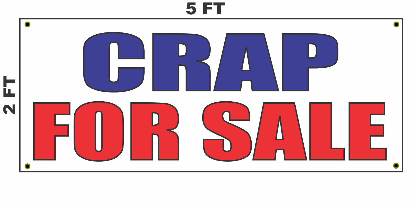 Crap For Sale Banner Sign for garage sale Thrift Store Flea Market