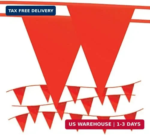 Pennant Banner Flags – OSHA 500lb Rated Safety Rooftop Flagging Barrier Traffic