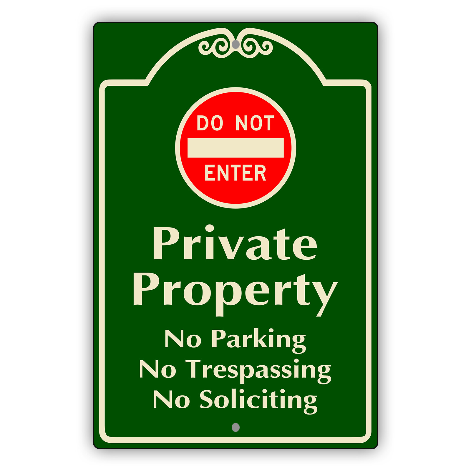 Do Not Enter Private Property No Parking Unique Novelty Aluminum Metal Sign