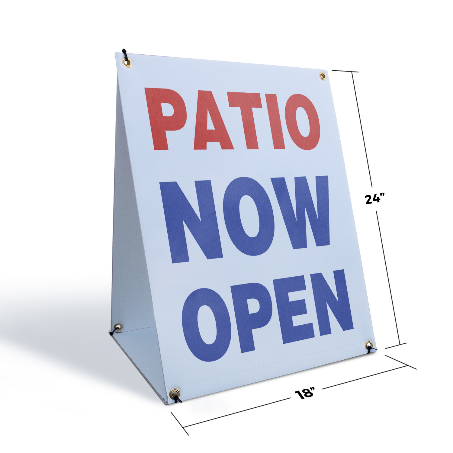 Patio Now Open A-Frame Sidewalk Sign Restaurant Outdoor Dining Enjoy The View