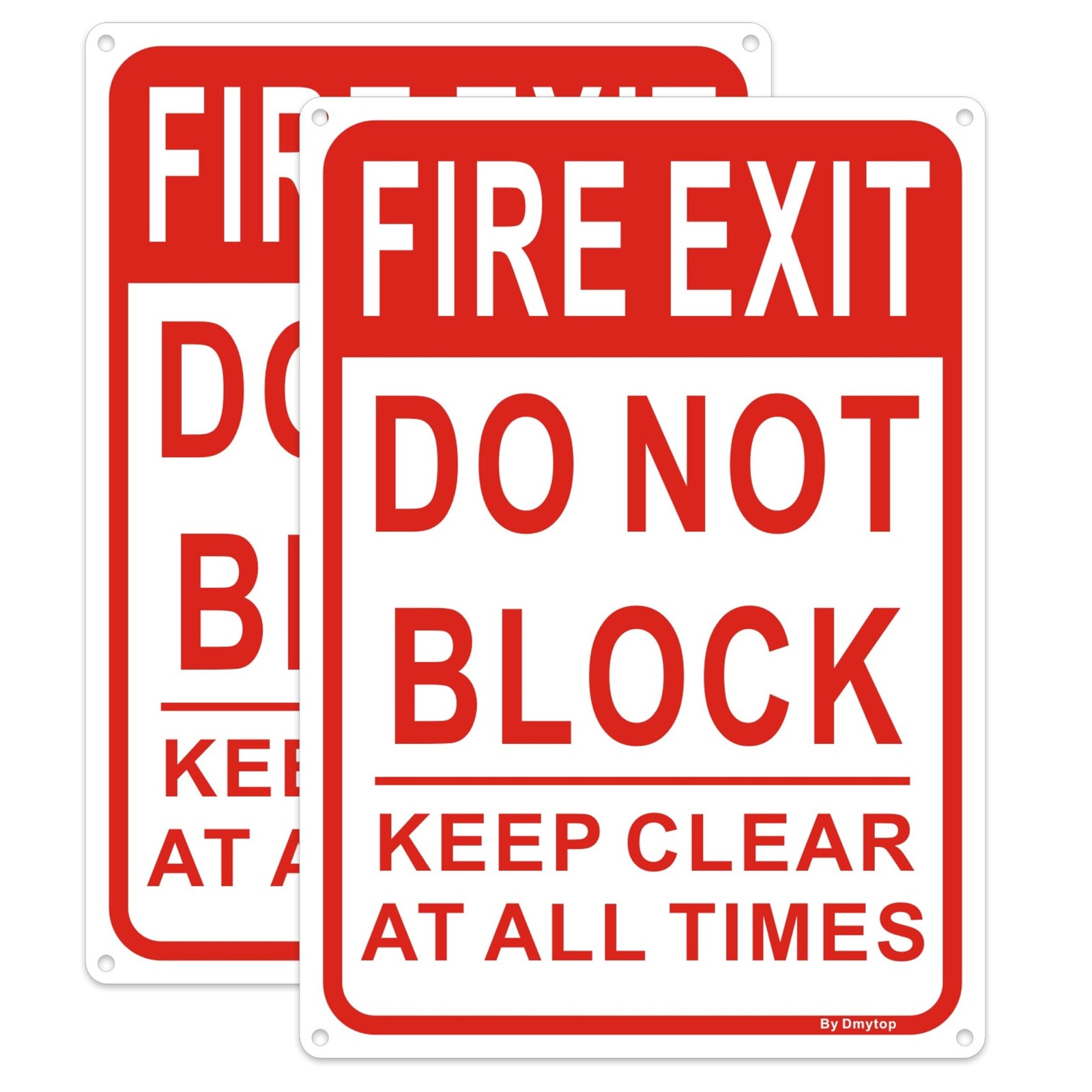 2 Pack Fire Exit Do Not Block Door Sign Keep Clear 14×10 Inch Aluminum