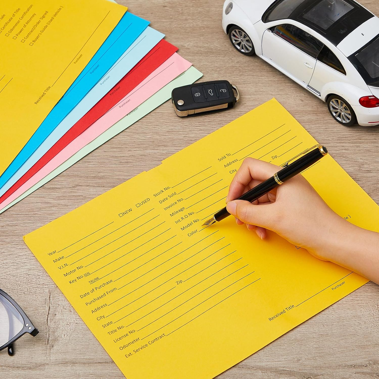 120 Pcs 9 X 12 in Vehicle Dealer Jackets for Car Sales 32Lb Colored Printed Deal