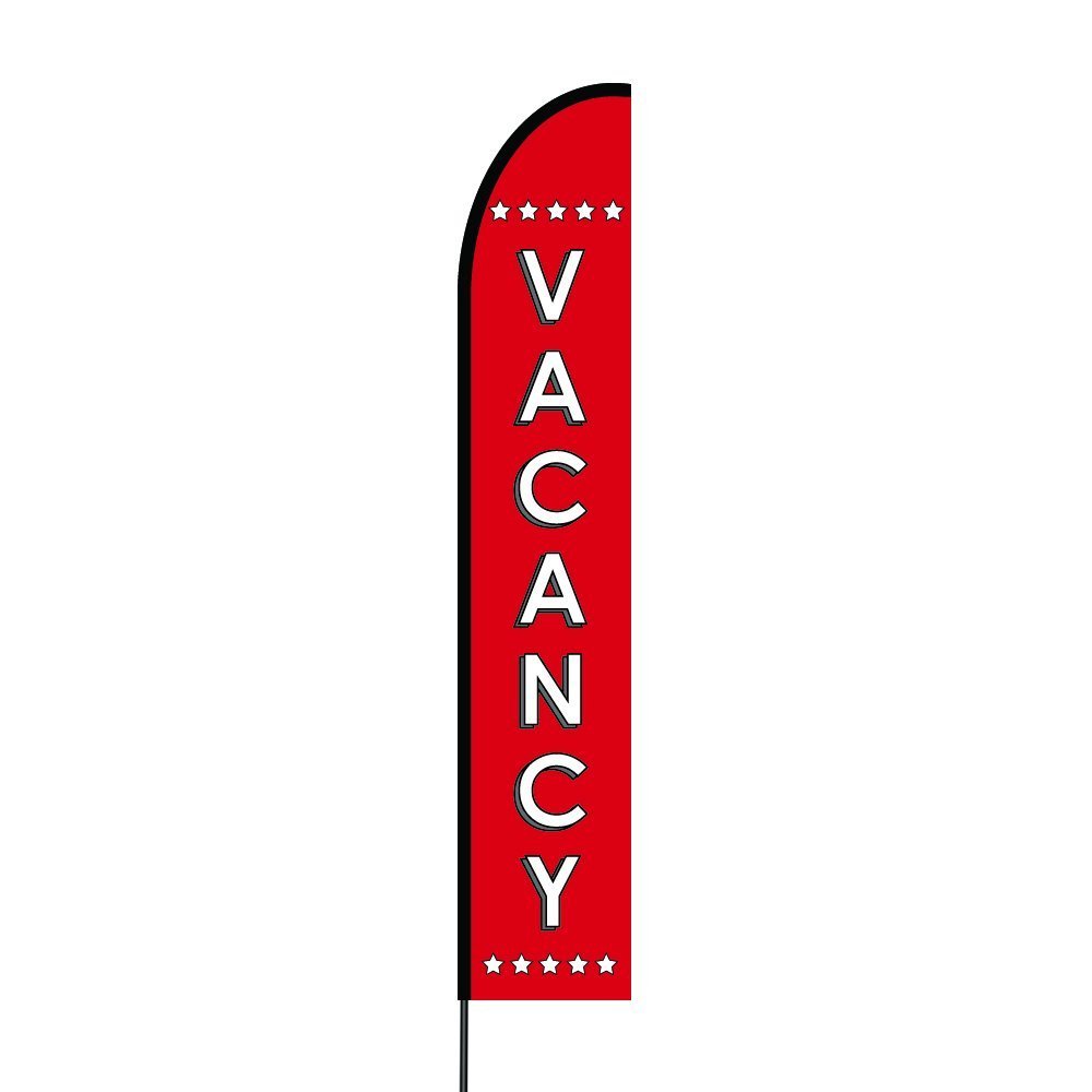 Vacancy Display Sign Windless Swooper Flag Flutter Feather Banner w/ Pole Kit