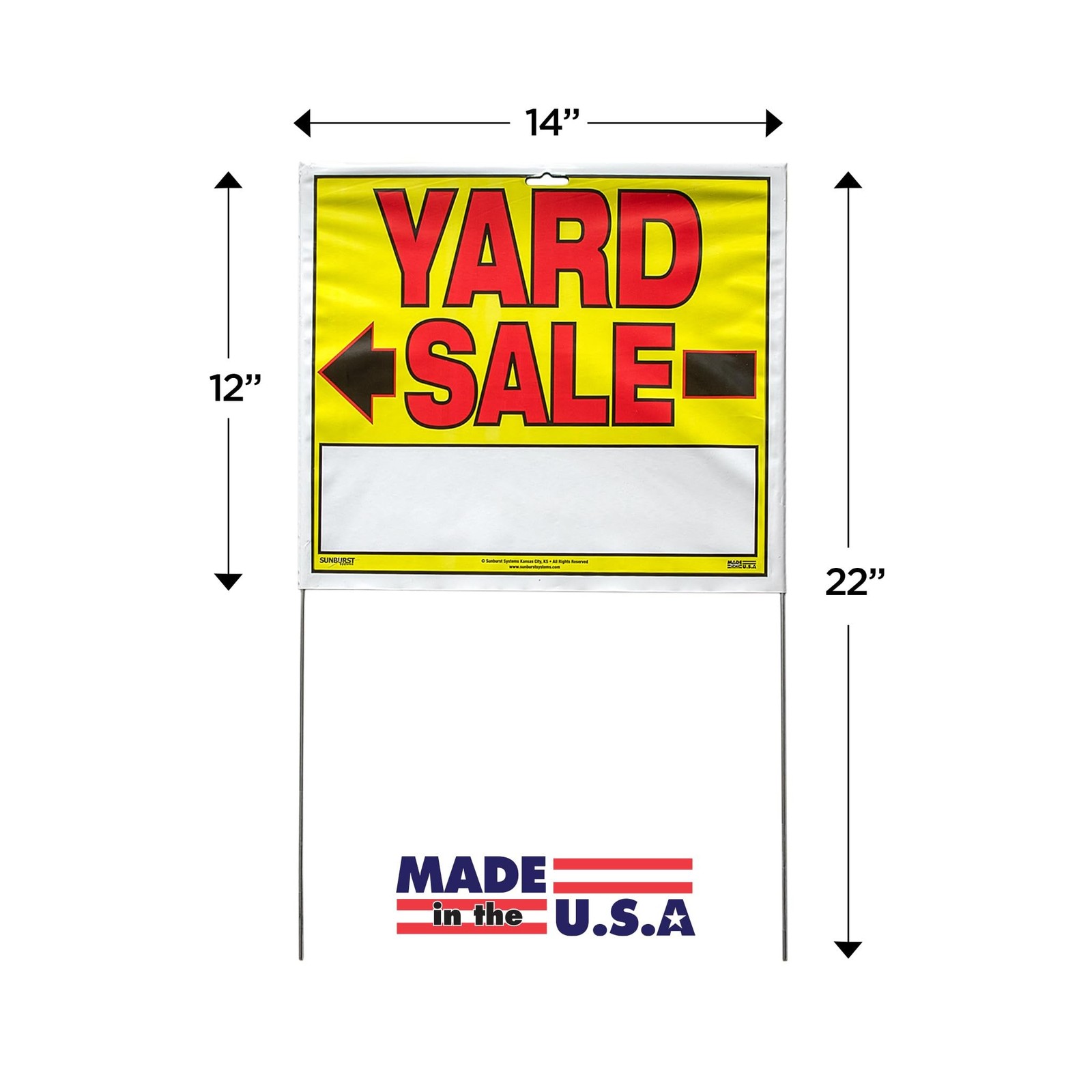 Sunburst Systems 3908 Double Sided Yard Sale Sign, Fully Assembled with Metal…