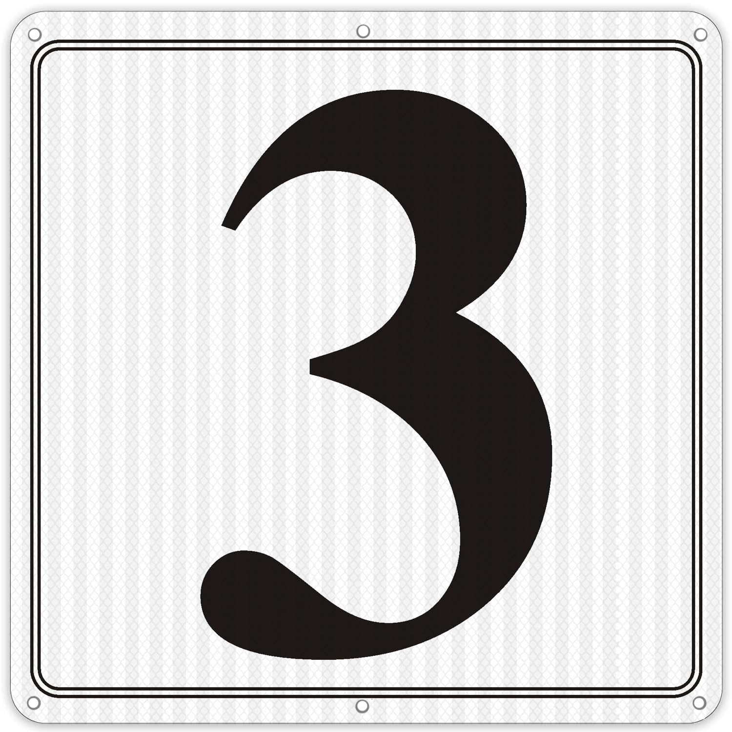i-CowFun Premium Reflective Metal Number Signs 3 – Aluminum 12″ X 12″ Parking…