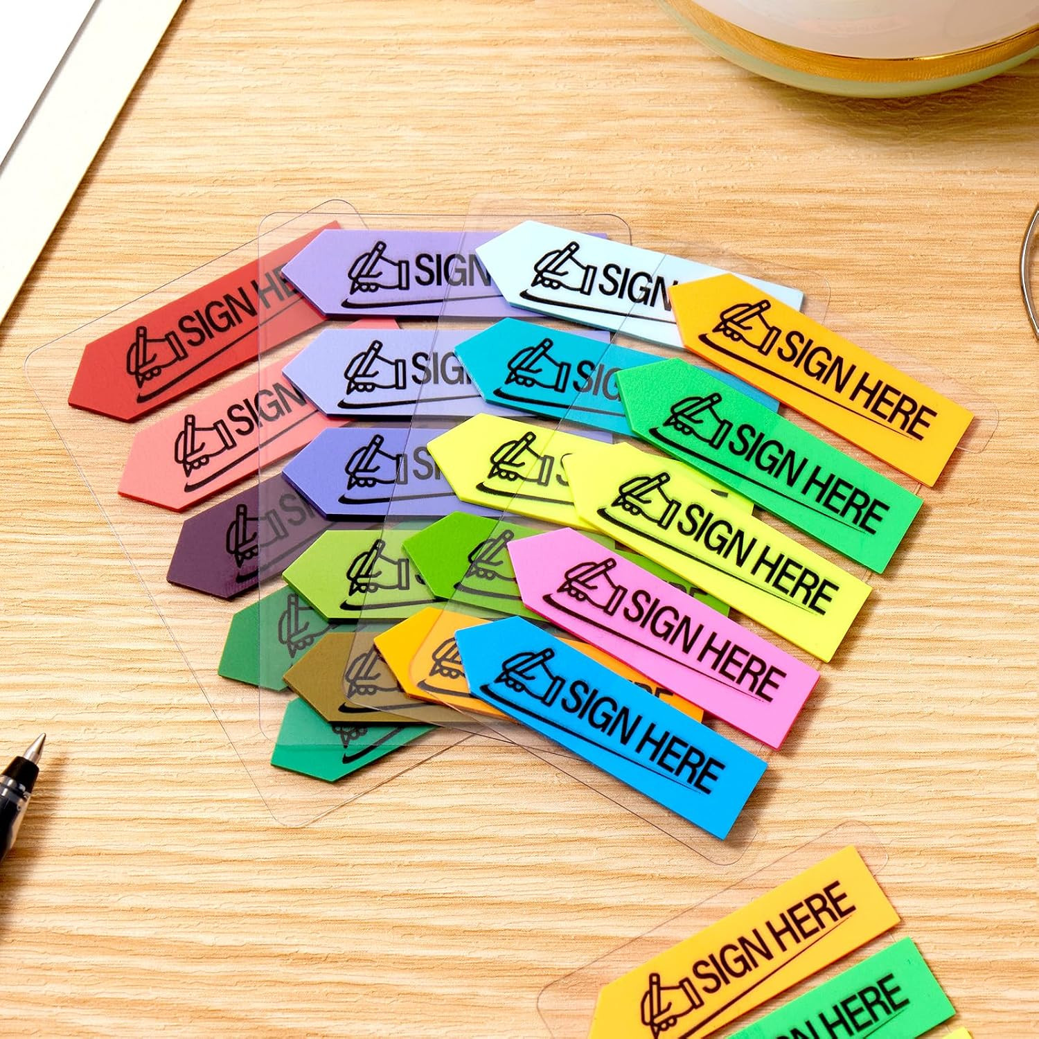 1200 Pcs Sign Here Index Marker, Assorted Colors Sign Here Tabs Sign Post Here I