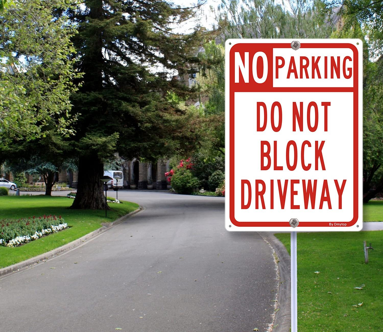No Parking Sign Do Not Block Driveway Sign, (2 Pack) 10 x 14 Inches Rust Free Al