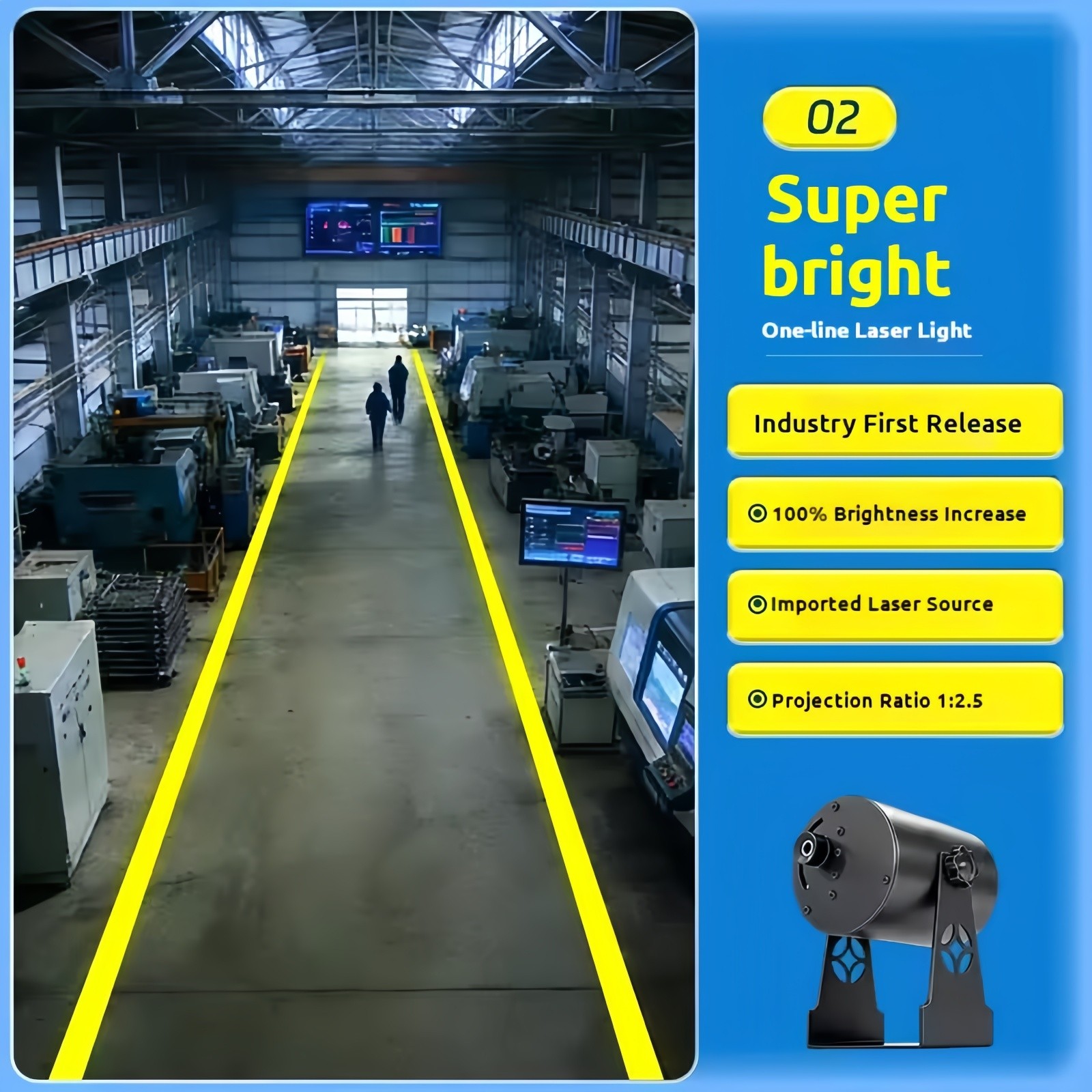 Industrial Safety Warning Straight Line Laser Light LED Linear Laser Projector