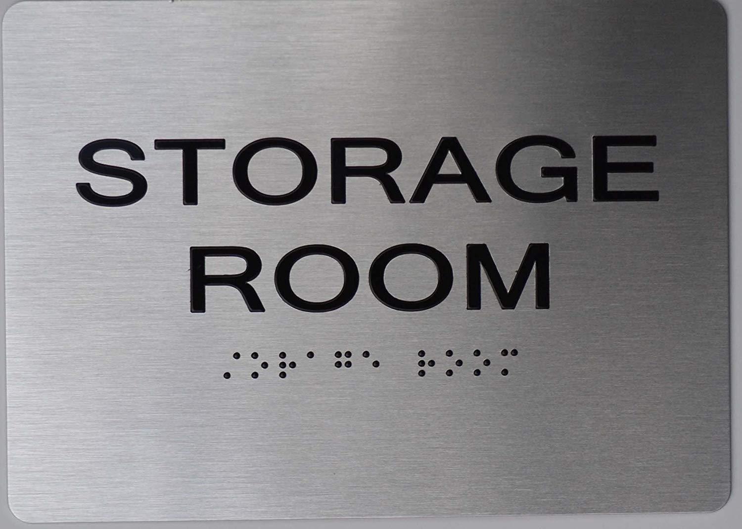 Storage Room Sign -(Aluminum, Brush Silver, Size 5X7) The Sen…-REF24-1027