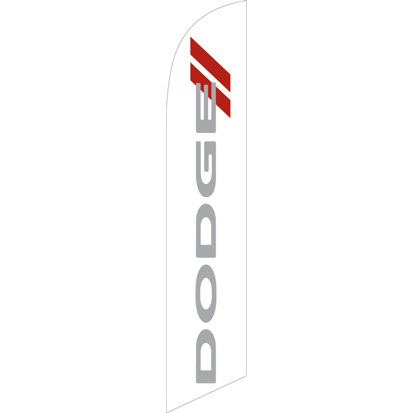 Dodge White 2 1/2 ft X 11 1/2 ft Windless Swooper Flag (Flag Only)