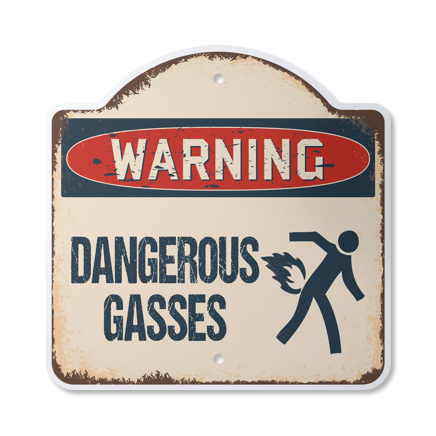 Dangerous Gases Plastic Novelty Sign Fart Farting Pass Gas Stink