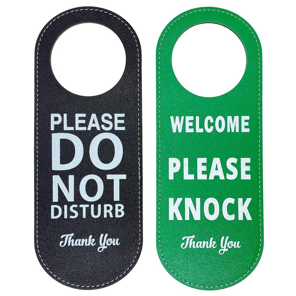 2 Pack Do Not Disturb Sign, Welcome Please Knock Door Hanger Sign Ideal for O…