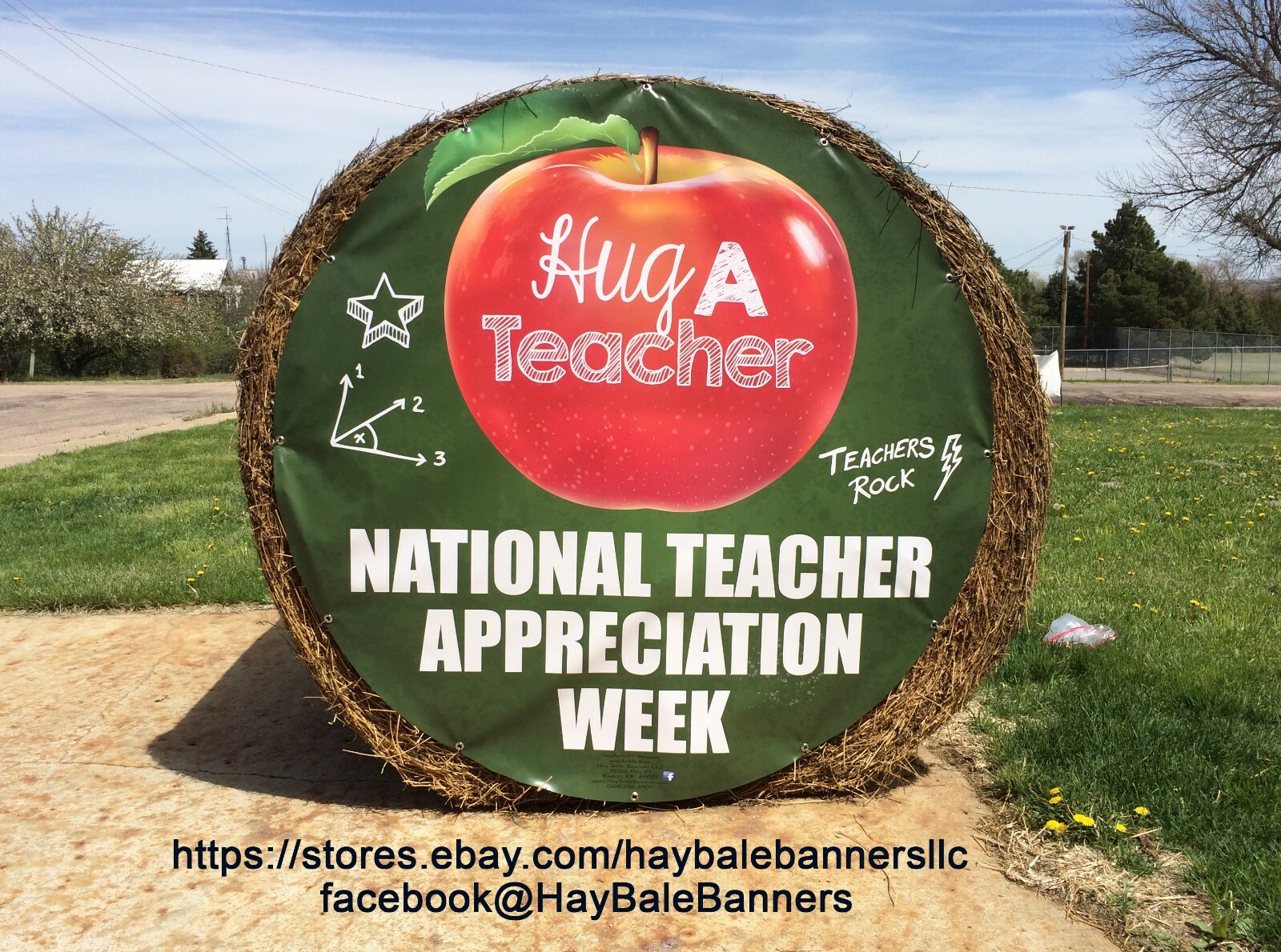 National Teacher Appreciation Week HayBoard™ Round Hay Bale Banner